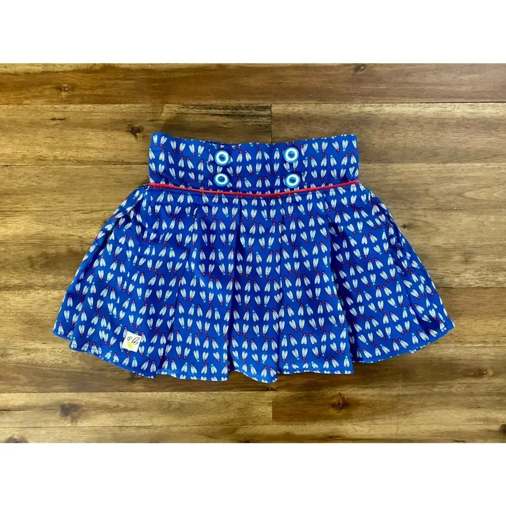 NEW Wildflowers Daydream Believer Play All Day Blue Rayon Abby Pleated Skort 2